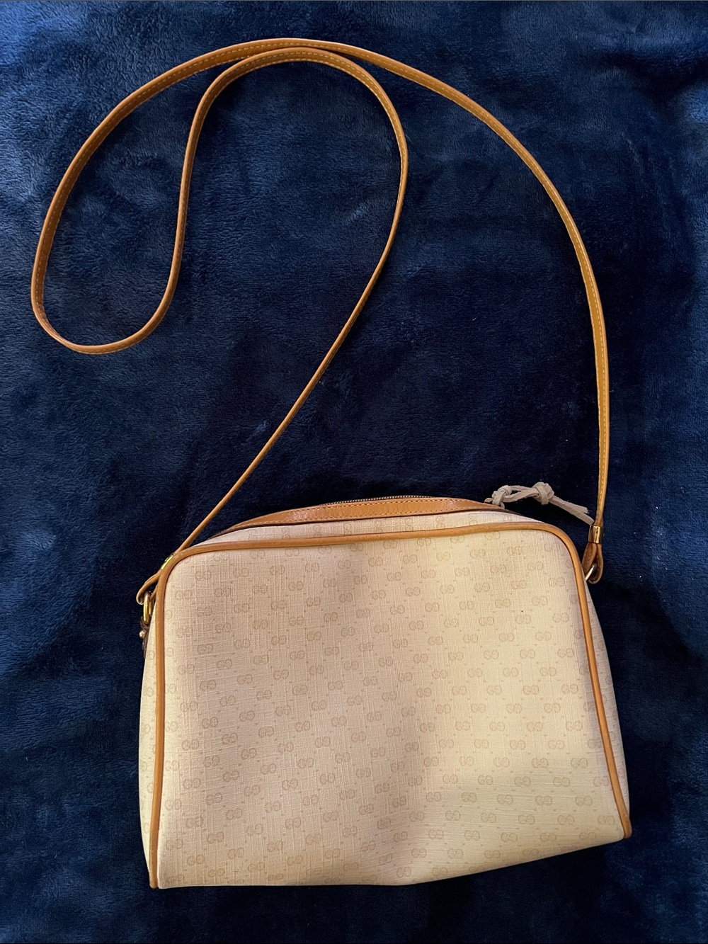 Tan Vintage Crossbody Bag with Slim strap